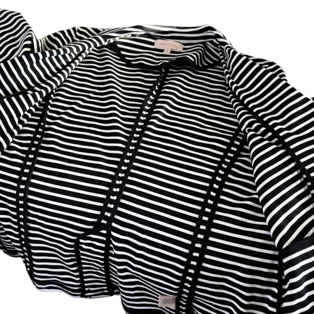Philosophy Republic Clothing Black and White Striped Women's Blazer / Jacket - Picture 7 of 11